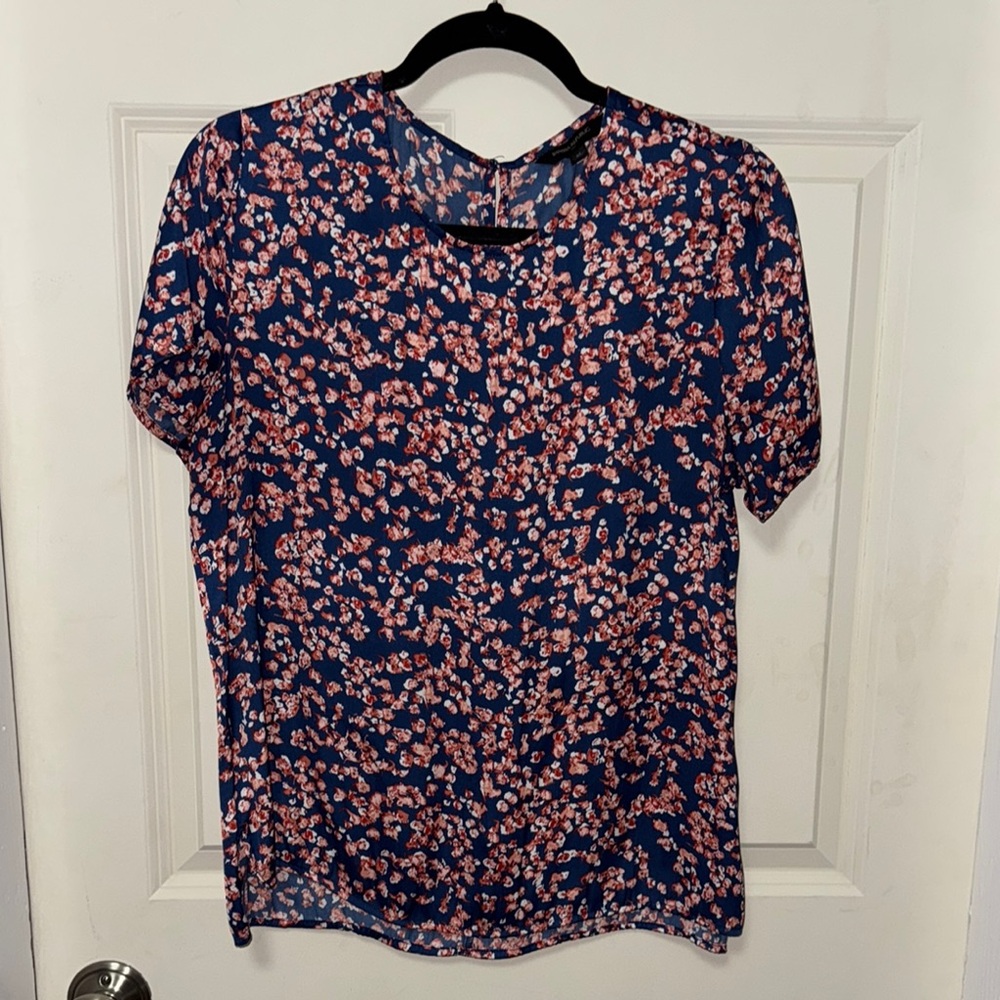 Floral Print Sheer Blouse